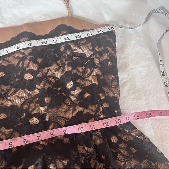Vintage 90s Y2K Black Lace Satin Dress size M - Picture 11 of 13